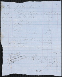 Bills and Receipts for Supplies, 1861-1862