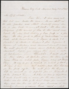Letter from Capt. William P. Blackmer, Harper’s Ferry, 10/4/1861