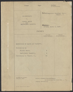 Sacco-Vanzetti Case Records, 1920-1928. Defense Papers. Sentencing of Sacco and Vanzetti, April 9, 1927. Box 20, Folder 8, Harvard Law School Library, Historical & Special Collections