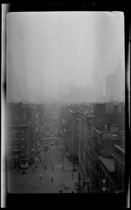 View of Monroe Street from the Manhattan Bridge, New York City