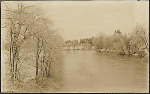 River or pond after ice storm