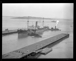 SS West Hika with tug boats, South Boston