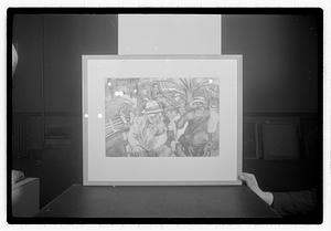Modern art c/o Collier Copies of oils & watercolor & 2 statues