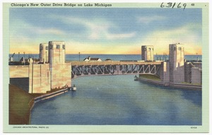 Chicago's New Outer Drive Bridge on Lake Michigan