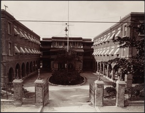 View of Myrtle Bank Hotel and courtyard, Kingston, Jamaica