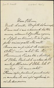 Bartolomeo Vanzetti autographed letter signed (initials) to Aldino Felicani, [Plymouth, 12 April 1920?]