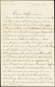 Bartolomeo Vanzetti autographed letter signed to Alfonsina [Brini], [Charlestown, ca. 17 June 1822]