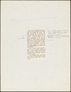 Bartolomeo Vanzetti printed letter to Elizabeth Glendower Evans, [Charlestown, Winter 1923]