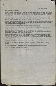 Bartolomeo Vanzetti typed letter (copy) to Elizabeth Glendower Evans, [Charlestown], 28 June 1923