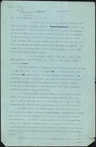 Bartolomeo Vanzetti typed letter (copy) to Maude Pettyjohn, [Charlestown], 26 September 1923