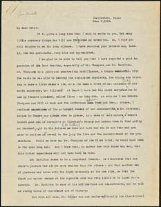 Bartolomeo Vanzetti typed letter (copy) to the Brini family, Charlestown, 2 December 1923