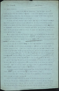 Bartolomeo Vanzetti typed letter (copy) Alice Stone Blackwell, [Charlestown], 27 February 1924