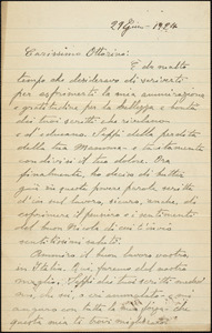 Bartolomeo Vanzetti autographed letter signed to Ottorino Manni, [Charlestown], 29 June 1924