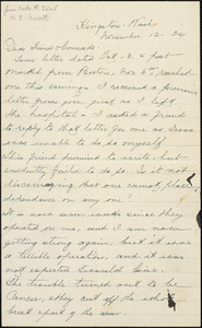 Kate M. Dial autographed letter signed to [Bartolomeo Vanzetti], Kingston, Wash., 12 November 1924