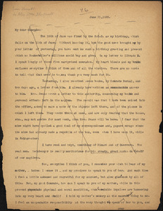 Bartolomeo Vanzetti typed letter (copy) to [Alice Stone Blackwell] [Charlestown], 21 June 1925