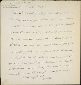 Amleto Fabbri autographed letter signed to Bartolomeo Vanzetti, [Boston, ca. 30 November 1925]
