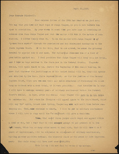 Bartolomeo Vanzetti typed letter (copy) to Alice Stone Blackwell, [Charlestown], 21 September 1926