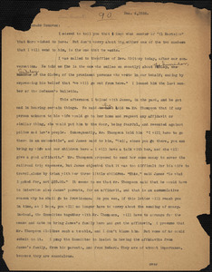Bartolomeo Vanzetti typed letter (copy) to Mary Donovan, [Charlestown], 4 December 1926