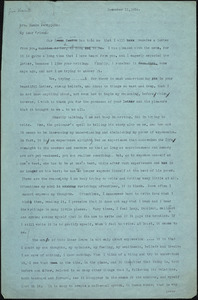 Bartolomeo Vanzetti typed letter (copy) to Maude Pettyjohn, [Charlestown], 11 December 1926