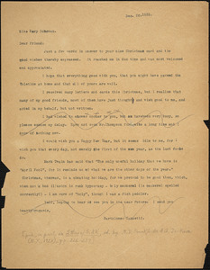 Bartolomeo Vanzetti typed letter (copy) to Mary Donovan, [Charlestown], 28 December 1926