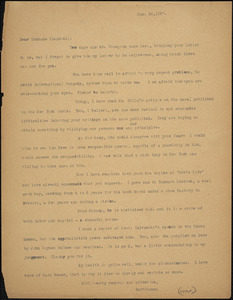 Bartolomeo Vanzetti typed letter (copy) to Alice Stone Blackwell, [Charlestown], 26 January 1927 ; Bartolomeo Vanzetti typed letter (copy) to Alice Stone Blackwell, [Dedham], 15 April 1927