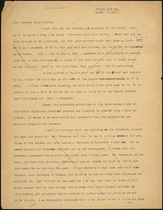 Bartolomeo Vanzetti typed letter (copy) to Mary Donovan, [Dedham], 27 April 1927
