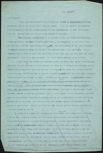 Bartolomeo Vanzetti typed letter (copy) to Francis H. Bigelow, [Dedham], 15 May 1927