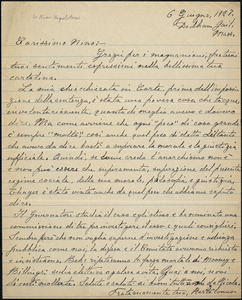 Bartolomeo Vanzetti autographed letter signed to Nino Napolitano, Dedham, 6 June 1927