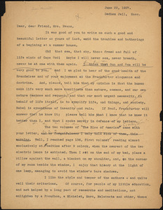 Bartolomeo Vanzetti to Elizabeth Glendower Evans, Dedham, 22 June 1927