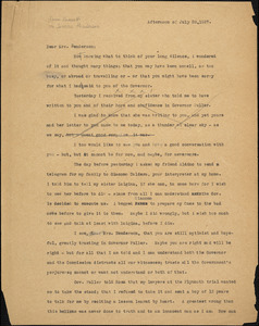 Bartolomeo Vanzetti typed letter (copy) to Jessica Henderson, [Charlestown], 20 July 1927