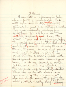 "A Picnic" essay by Sarah (Sallie) M. Field, Abbot Academy, class of 1904