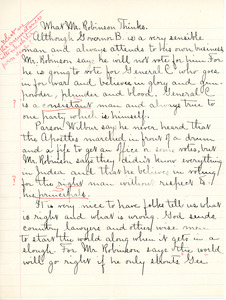 "What Mr. Robinson Thinks" essay by Sarah (Sallie) M. Field, Abbot Academy, class of 1904