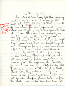 "A Christmas Story" essay for English III by Sarah (Sallie) M. Field, Abbot Academy, class of 1904
