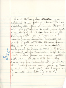 Untitled writing exercise for English III by Sarah (Sallie) M. Field, Abbot Academy, class of 1904