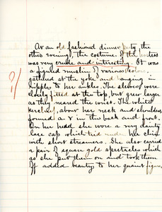 Untitled writing exercise for English III by Sarah (Sallie) M. Field, Abbot Academy, class of 1904