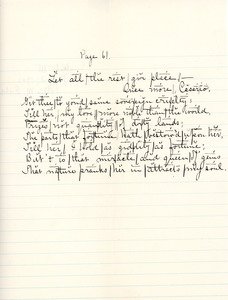 "Page 61" English III exercise by Sarah (Sallie) M. Field, Abbot Academy, class of 1904