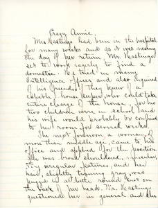 "Crazy Annie" essay for English IV by Sarah (Sallie) M. Field, Abbot Academy, class of 1904