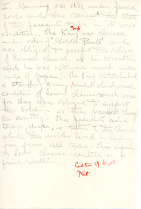 History IV exam taken by Sarah (Sallie) M. Field, Abbot Academy, class of 1904