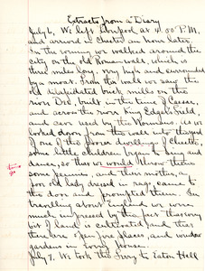 "Extracts from a Diary" essay for English V by Sarah (Sallie) M. Field, Abbot Academy, class of 1904