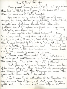 "One of Bob's Tramps" essay by Sarah (Sallie) M. Field, Abbot Academy, class of 1904