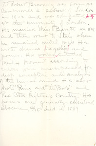 English literature exam taken by Sarah (Sallie) M. Field, Abbot Academy, class of 1904