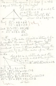 Geometry exam by Sarah (Sallie) M. Field, Abbot Academy, class of 1904