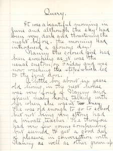 "Query" essay by Sarah (Sallie) M. Field, Abbot Academy, class of 1904