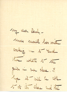 Letter from former classmate Amy Howard Slack to Sarah (Sallie) M. Field, Abbot Academy, class of 1904