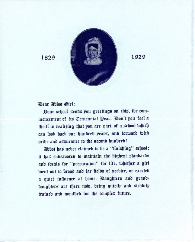 Alumnae Association newsletter for commencement to Sarah (Sallie) M. Field, Abbot Academy, class of 1904