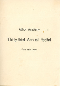 Abbot Academy thirty-third annual recital, Sarah (Sallie) M. Field, Abbot Academy, class of 1904