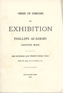 Phillips Academy order of exercies, Sarah (Sallie) M. Field, Abbot Academy, class of 1904