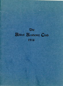 Abbot Academy Club constitution and year in review, Sarah (Sallie) M. Field, Abbot Academy, class of 1904
