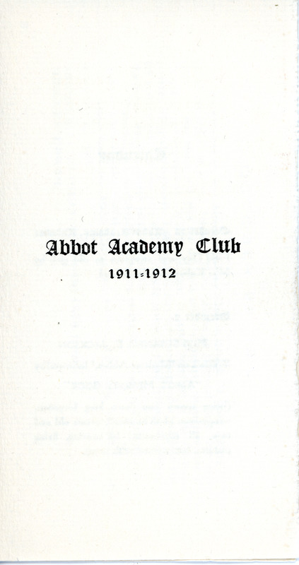 Abbot Academy Club year in review, Sarah (Sallie) M. Field, Abbot Academy, class of 1904