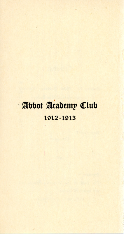 Abbot Academy Club year in review, Sarah (Sallie) M. Field, Abbot Academy, class of 1904